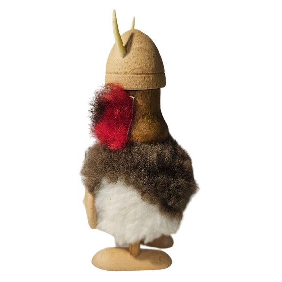 Hans Bolling Viking Danish Modern Teak Wood Figure Shield Spear Fur - Picture 3 of 8